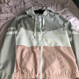 Pink, grey, and white zine jacket